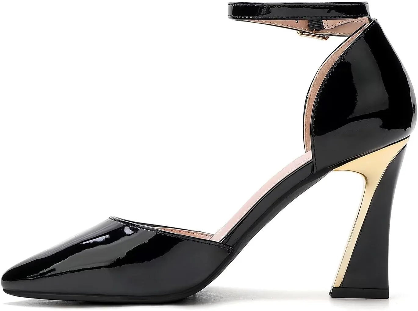 QKL Women's Closed Toe Pointed Heels Pumps