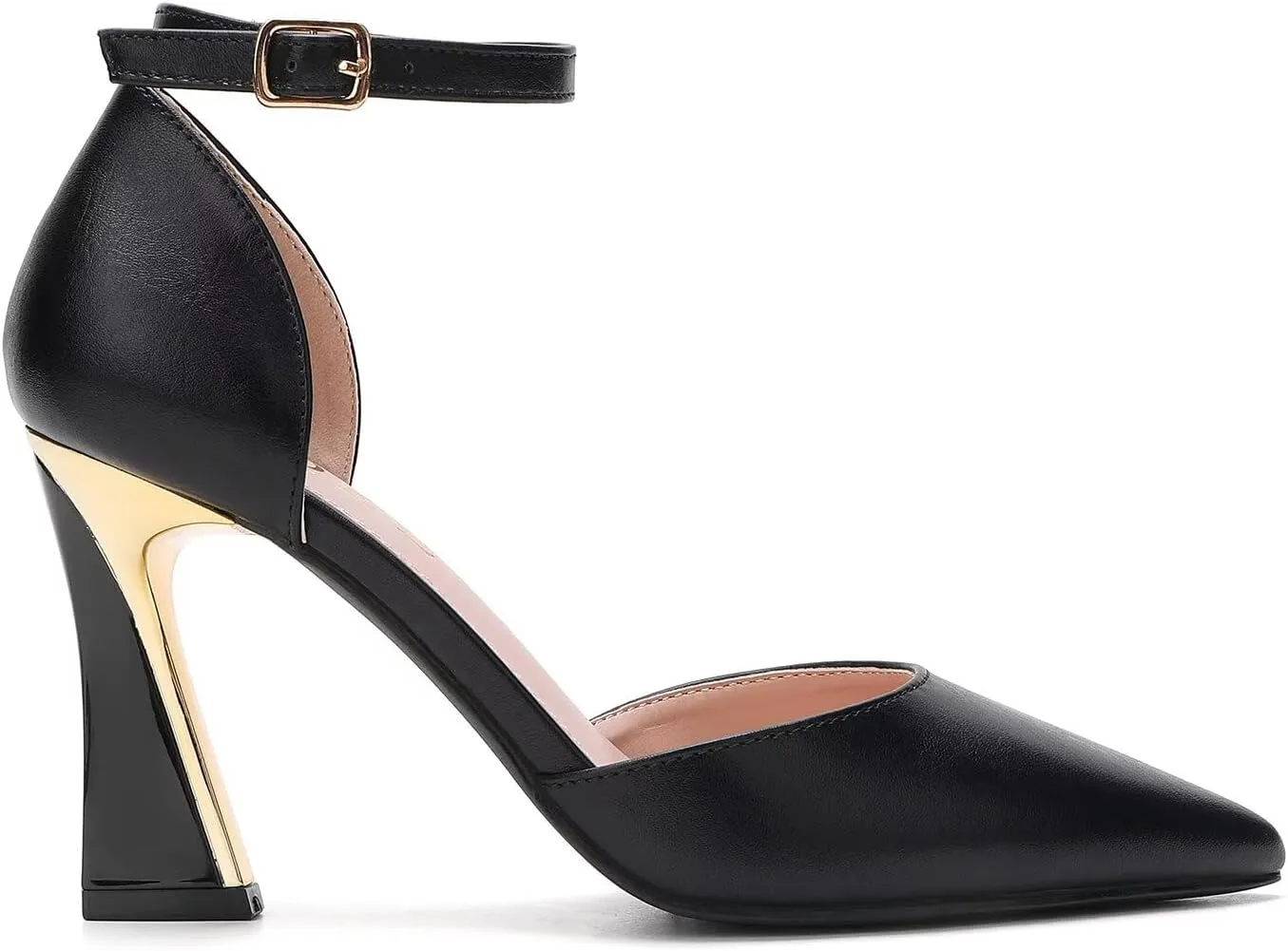 QKL Women's Closed Toe Pointed Heels Pumps