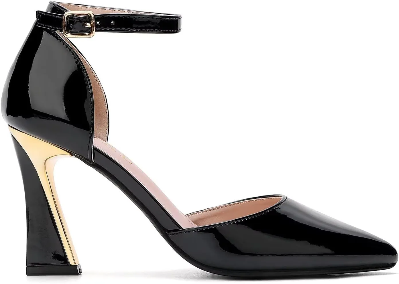 QKL Women's Closed Toe Pointed Heels Pumps