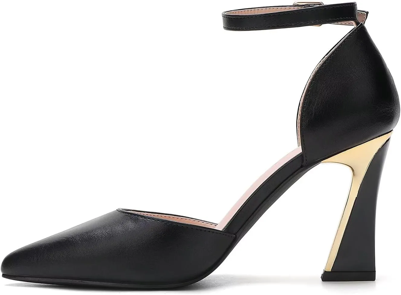QKL Women's Closed Toe Pointed Heels Pumps