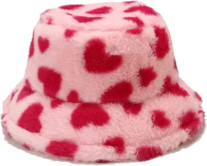 Quanhaigou Winter Faux Fur Bucket Hat,Fuzzy Warm Hat for Women Men, Fluffy Fisherman Cap