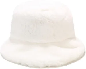 Quanhaigou Winter Faux Fur Bucket Hat,Fuzzy Warm Hat for Women Men, Fluffy Fisherman Cap