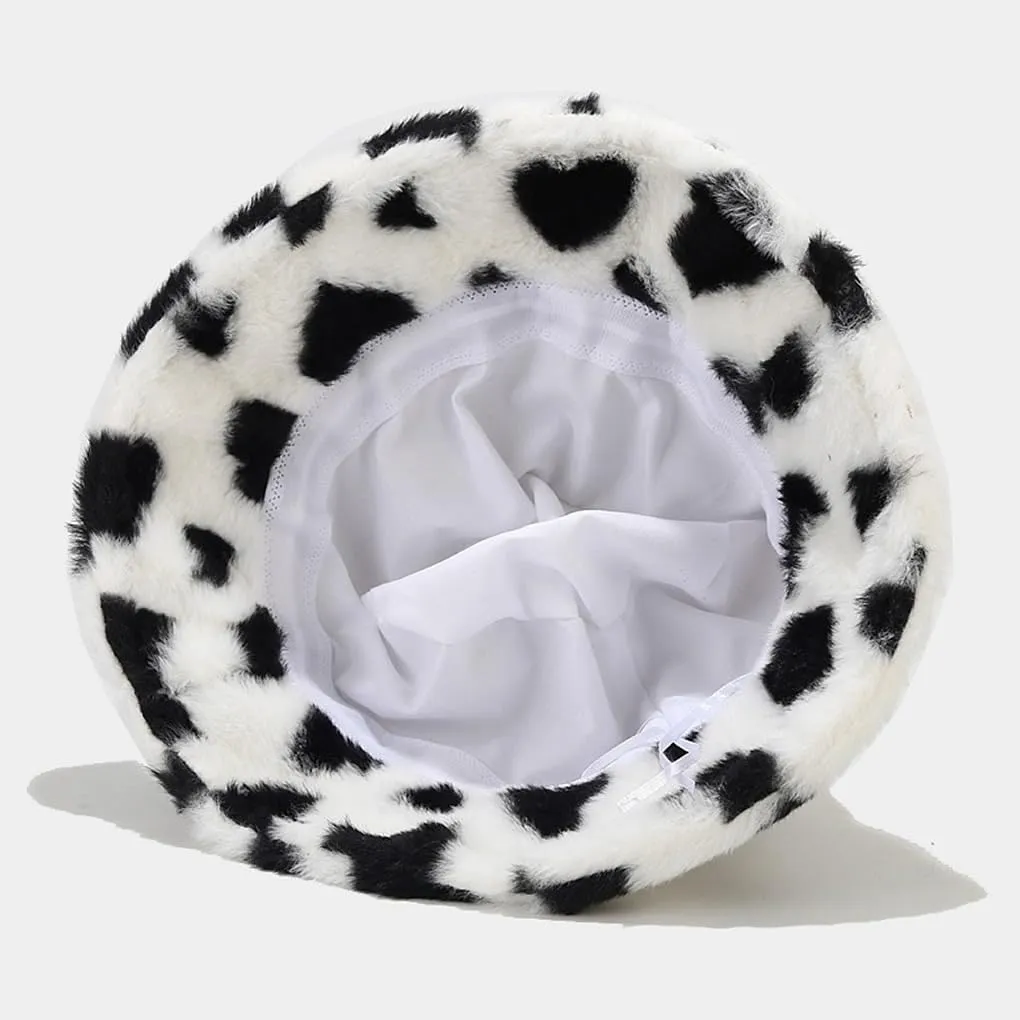 Quanhaigou Winter Faux Fur Bucket Hat,Fuzzy Warm Hat for Women Men, Fluffy Fisherman Cap