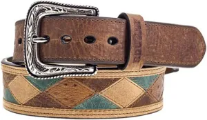 "Ouray" Brown/Turquoise Patchwork Belt