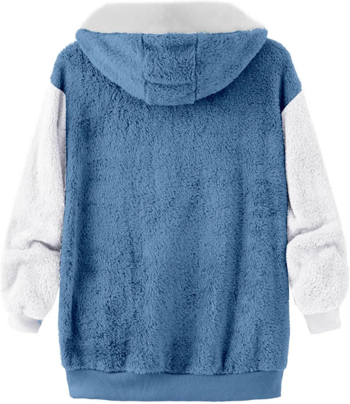 QWENTMTNTY Womens Winter Fuzzy Fleece Jacket Oversized Casual Trendy Hooded Cardigan Coat Winter Thermal Sherpa Outerwear