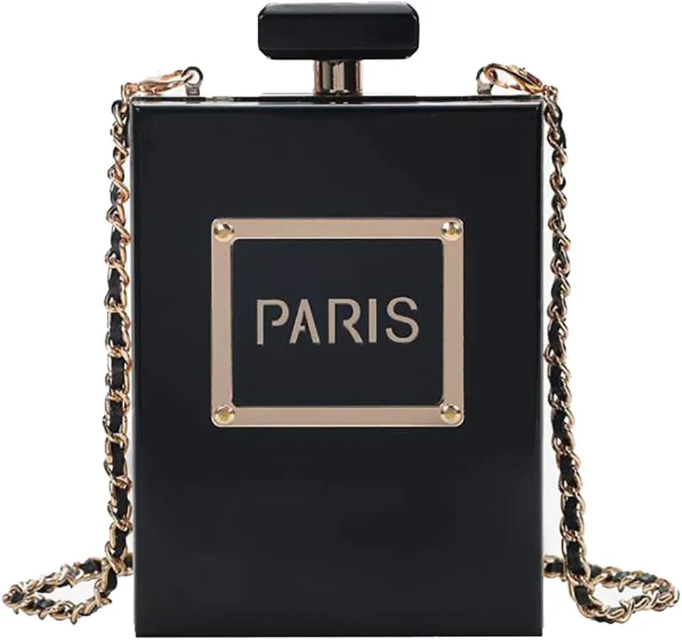 QZUnique Bottle/Motorcycle Jacket/Perfume/Gamepad Shoulder Bag for Women PU Leather Handbag Zipper Closure Crossbody Bag