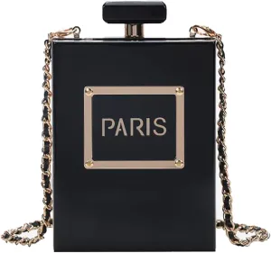 QZUnique Bottle/Motorcycle Jacket/Perfume/Gamepad Shoulder Bag for Women PU Leather Handbag Zipper Closure Crossbody Bag