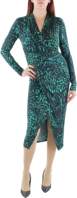 RACHEL Rachel Roy Womens Faux Wrap Midi Wrap Dress