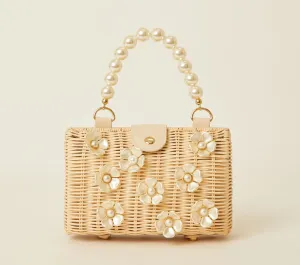 Rattan Bag with Pearls