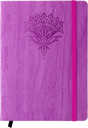 Red Co. 5” x 7” Embossed Flower Textured Faux Leather Journal, 240 Lined Pages, Magenta