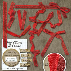 Red Glitter Ribbons