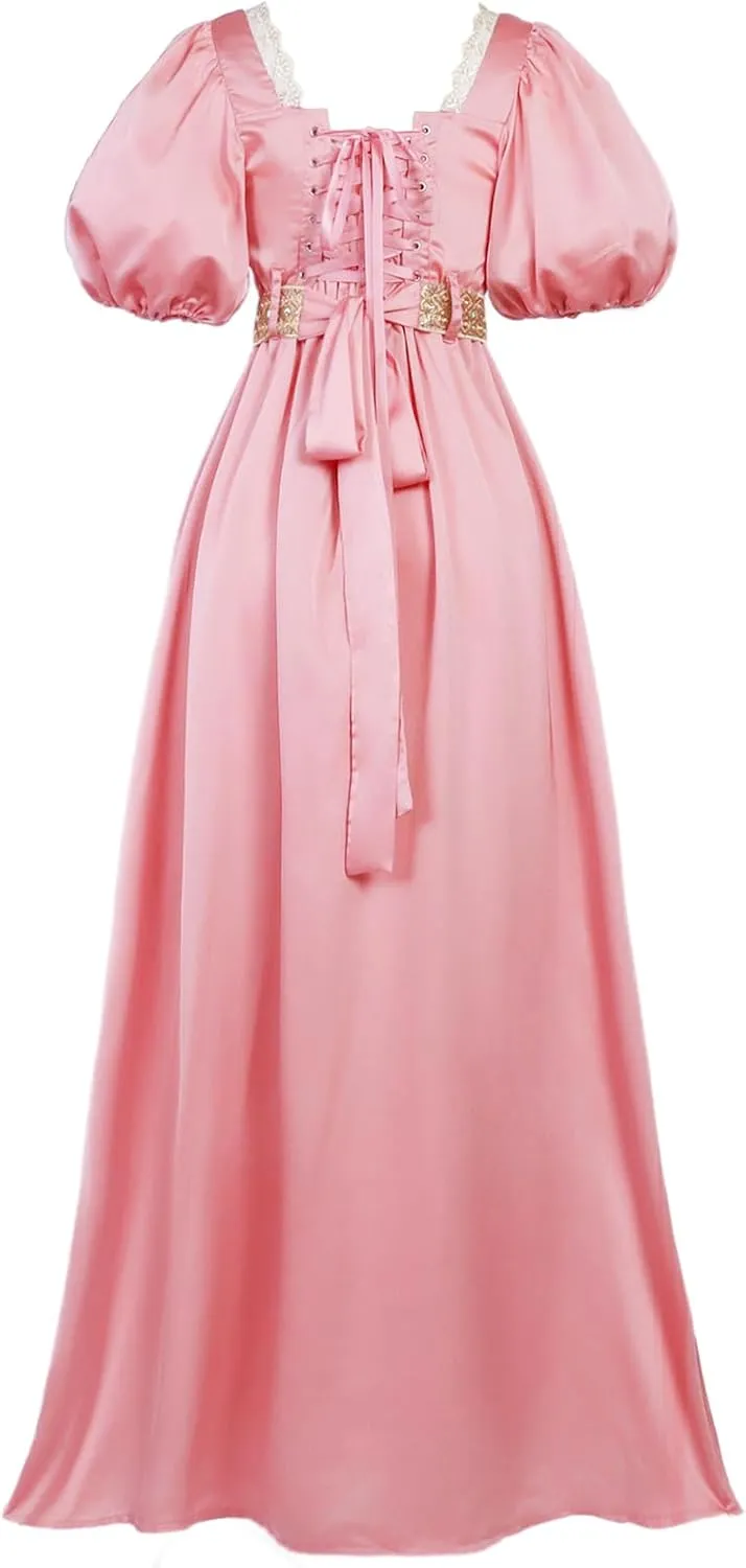 Regency Dresses for Women Pearls Lace Empire Waist Dress