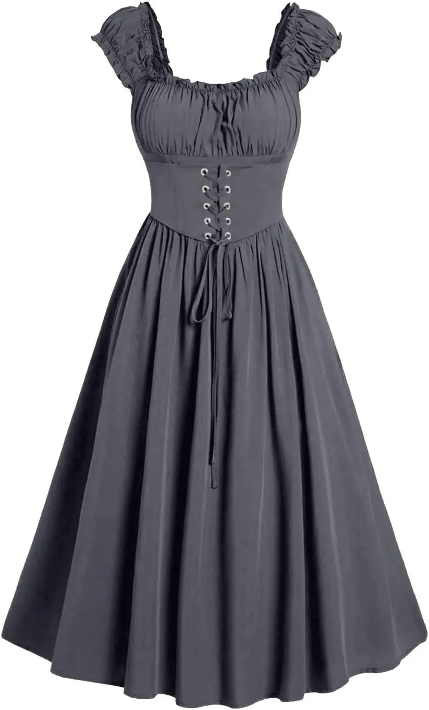 Renaissance Dress Women Victorian Medieval Costume Empire Waist Irish Fairy Dress Retro Ren Faire Costume