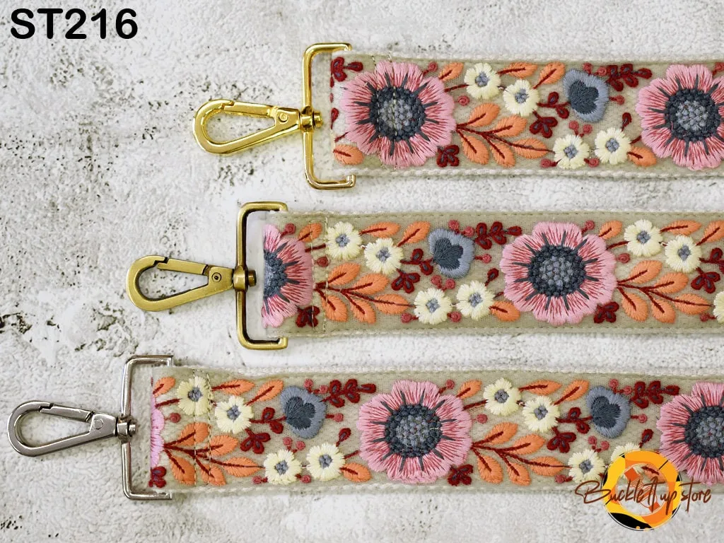 Replacement Handbag Strap  Gift for Friend Embroidered Camera Strap Crossbody Boho Strap for Purses Bag Embroidery Detachable Guitar Strap
