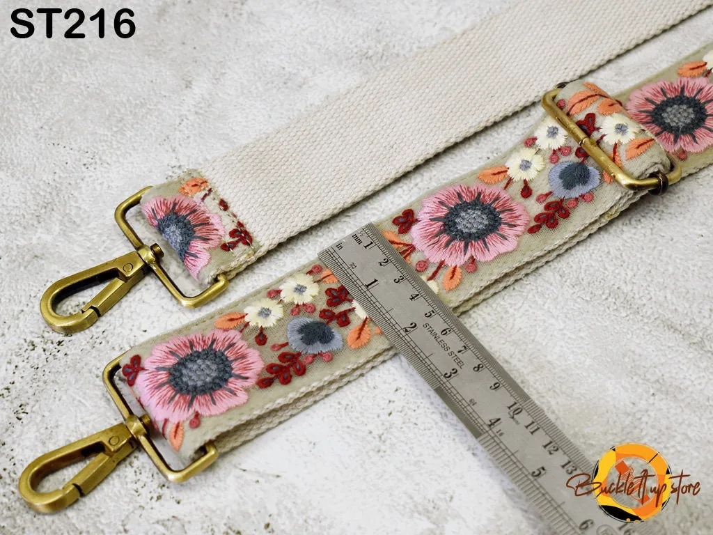 Replacement Handbag Strap  Gift for Friend Embroidered Camera Strap Crossbody Boho Strap for Purses Bag Embroidery Detachable Guitar Strap
