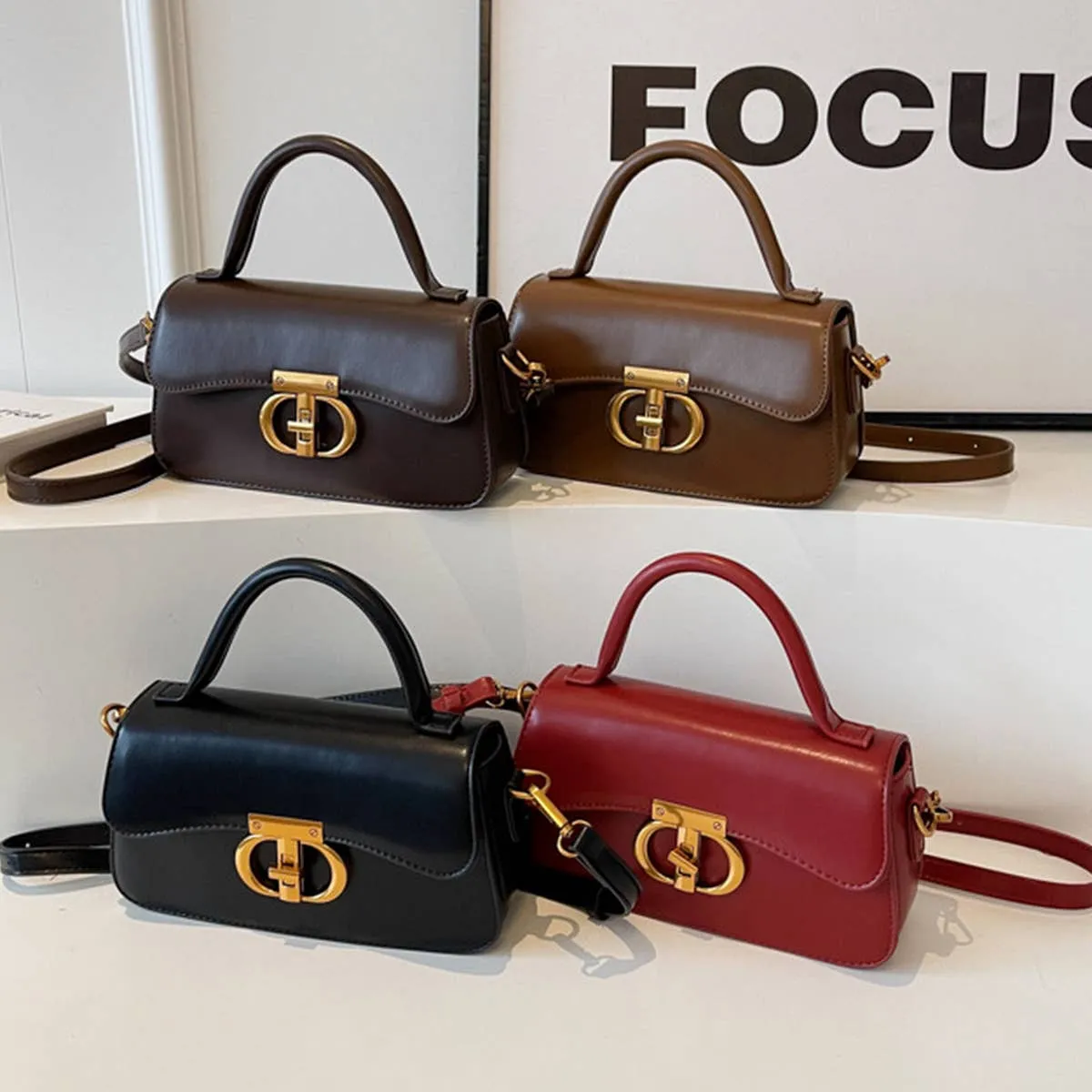 RETRO SMALL SQUARE HANDBAG SHOULDER CROSSBODY BAG_CWAB1556: WINE / (OS) 1