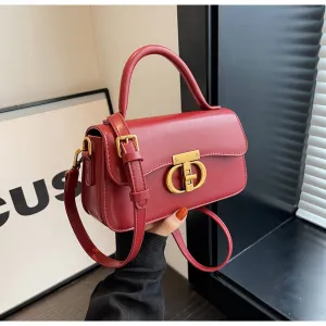 RETRO SMALL SQUARE HANDBAG SHOULDER CROSSBODY BAG_CWAB1556: WINE / (OS) 1