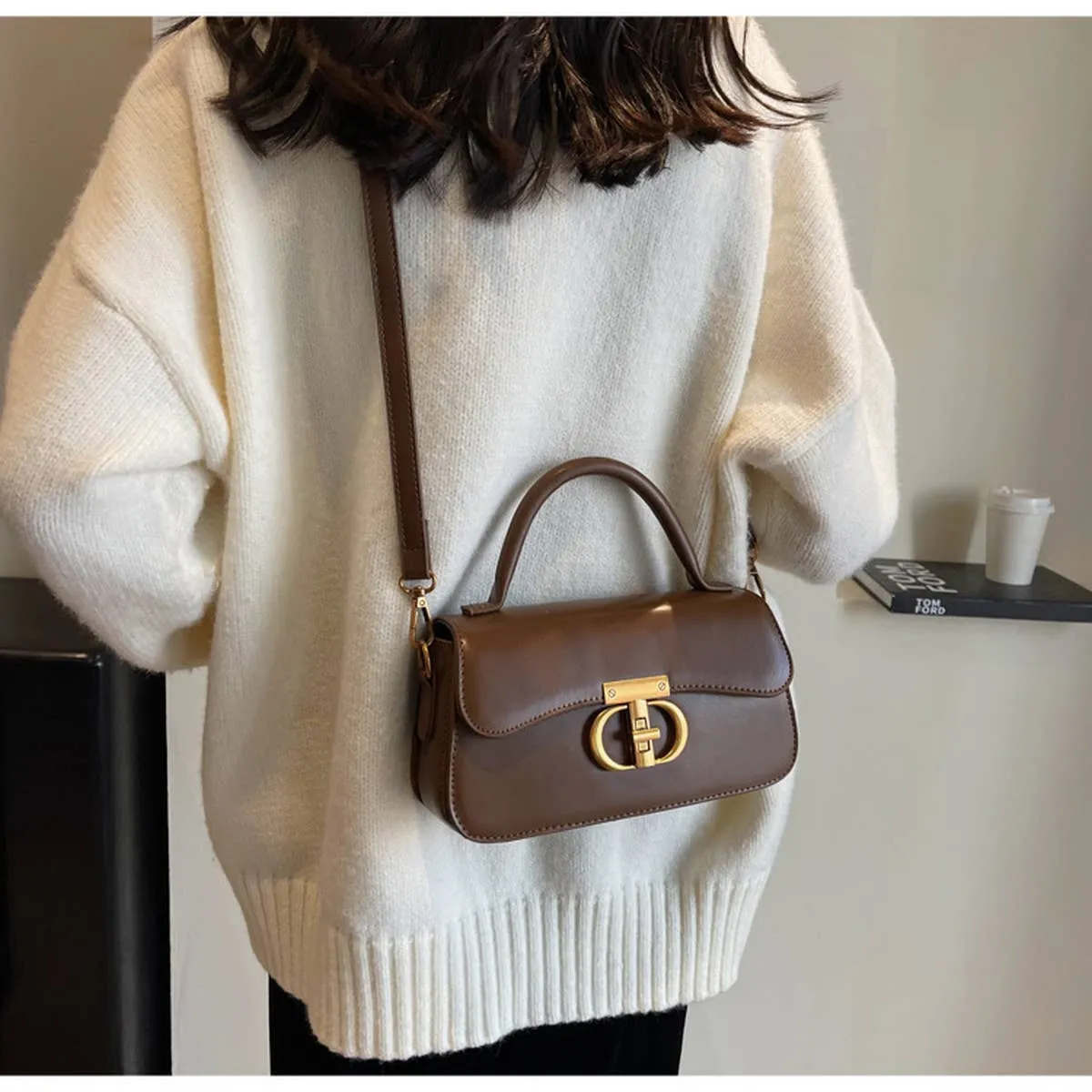 RETRO SMALL SQUARE HANDBAG SHOULDER CROSSBODY BAG_CWAB1556: WINE / (OS) 1