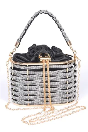 Rhinestone Box Clutch Bag