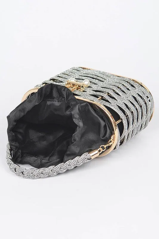 Rhinestone Box Clutch Bag