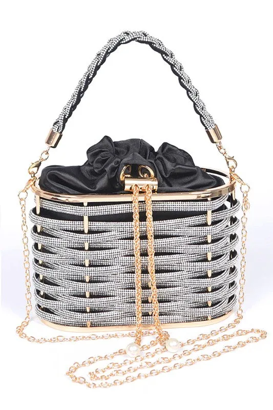 Rhinestone Box Clutch Bag