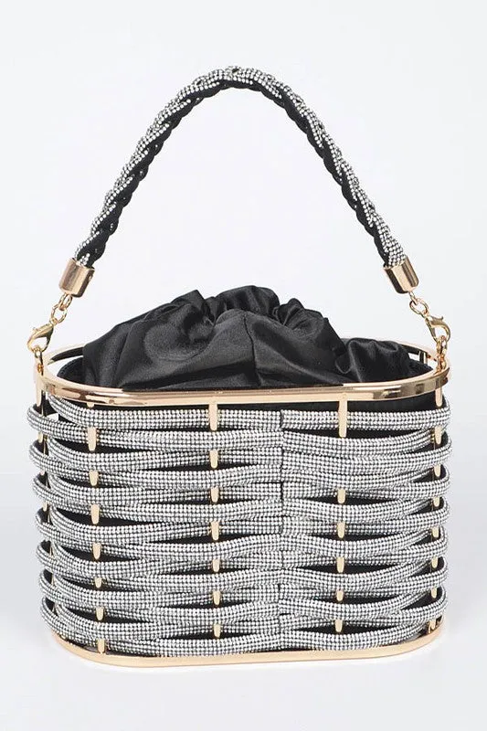 Rhinestone Box Clutch Bag