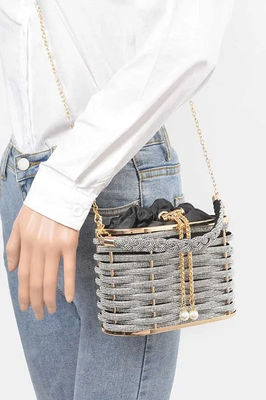 Rhinestone Box Clutch Bag