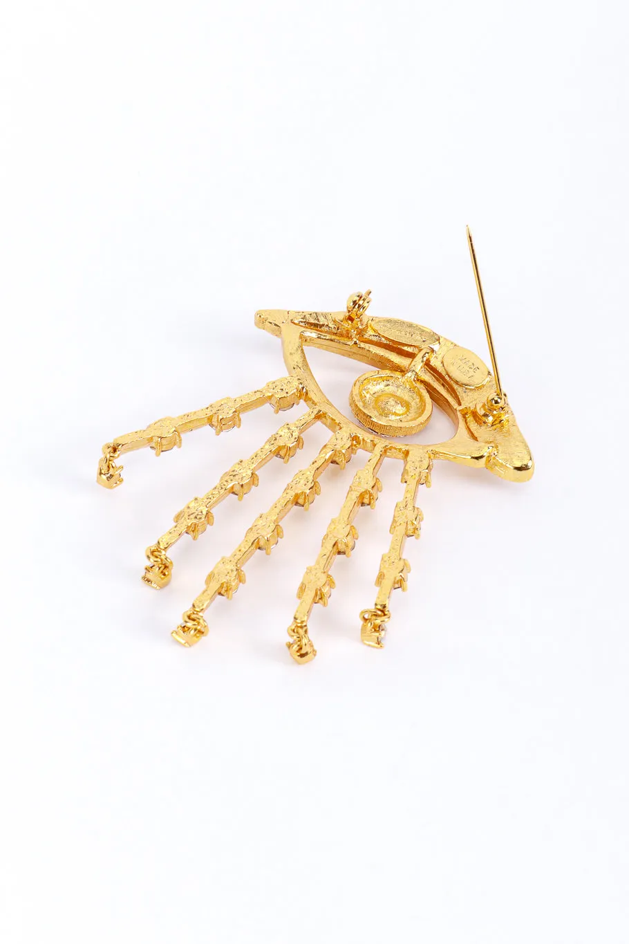 Rhinestone Bursting Eye Brooch