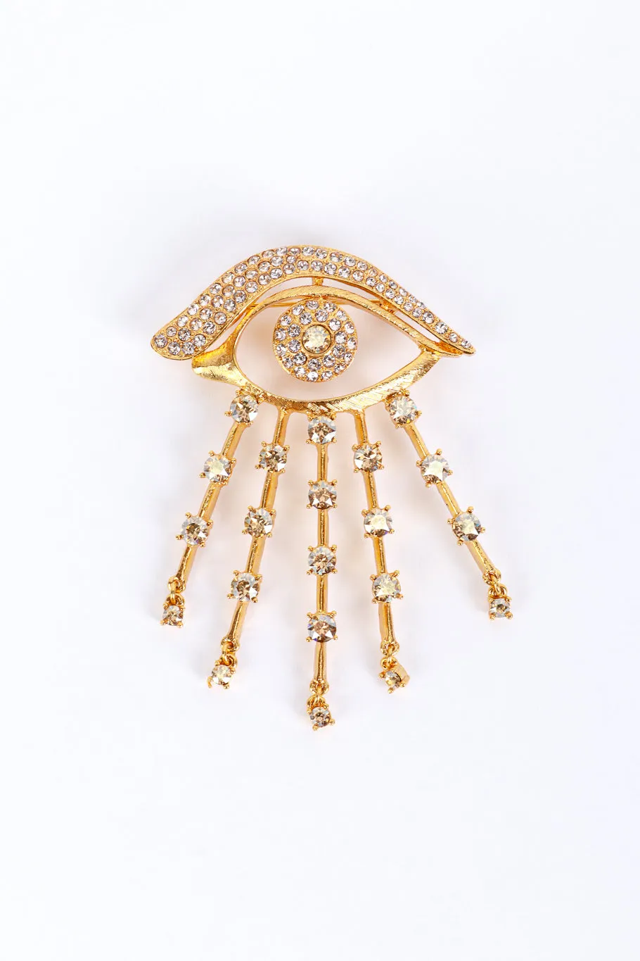 Rhinestone Bursting Eye Brooch