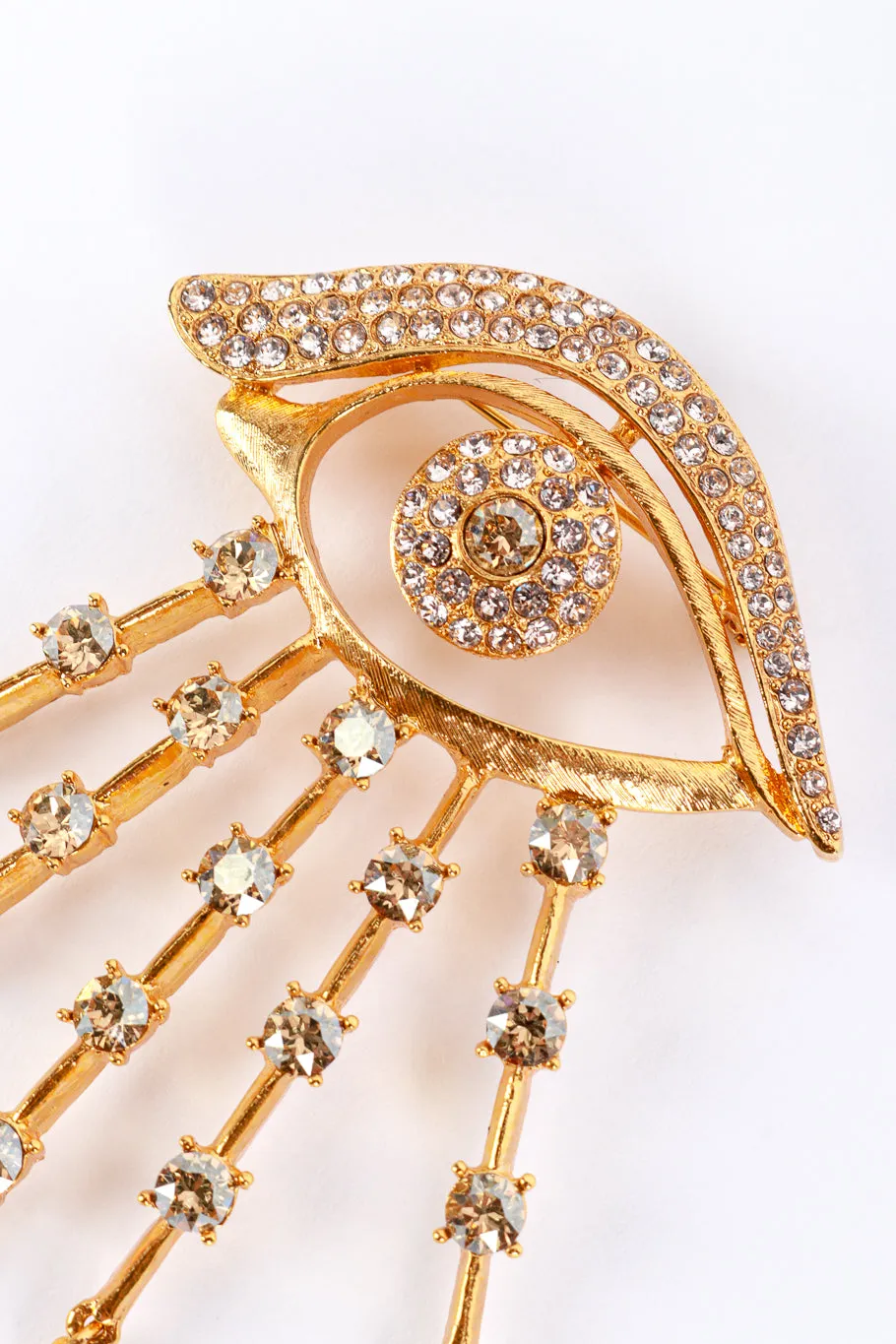 Rhinestone Bursting Eye Brooch
