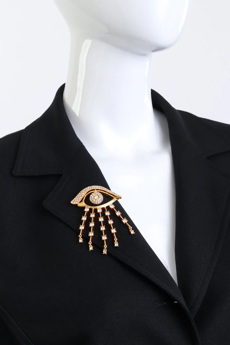 Rhinestone Bursting Eye Brooch