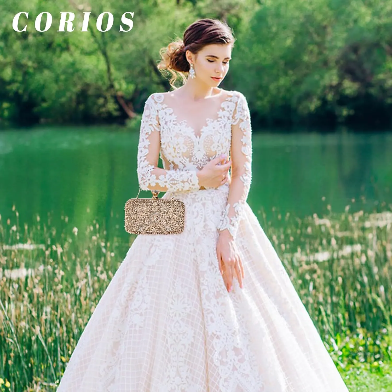 Rhinestone Evening Bag for Women Sparkly Sequin Purse Bridal Wedding Handbag Crystal Clutch Bag Glitter Shoulder Bag