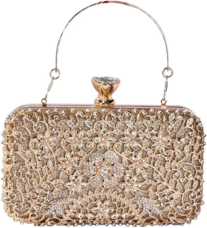 Rhinestone Evening Bag for Women Sparkly Sequin Purse Bridal Wedding Handbag Crystal Clutch Bag Glitter Shoulder Bag