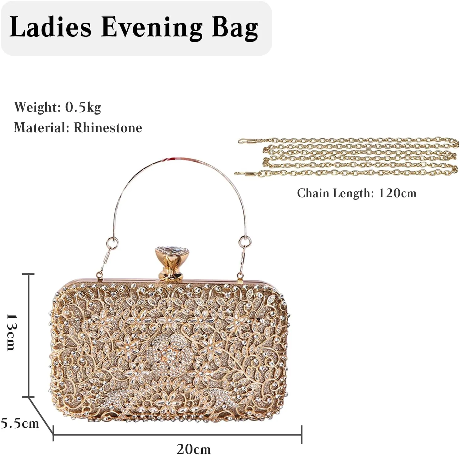 Rhinestone Evening Bag for Women Sparkly Sequin Purse Bridal Wedding Handbag Crystal Clutch Bag Glitter Shoulder Bag