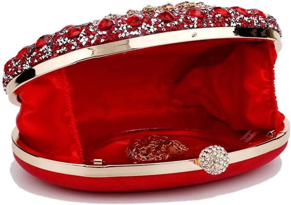 Rhinestone Evening Purses for Women Crystal Diamond Glitter Sparkly Handbag Elegant Shoulder Clutch