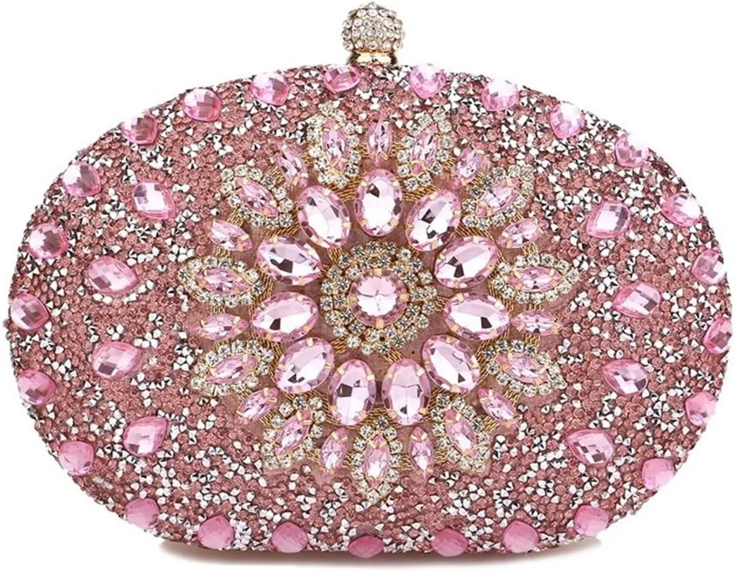 Rhinestone Evening Purses for Women Crystal Diamond Glitter Sparkly Handbag Elegant Shoulder Clutch
