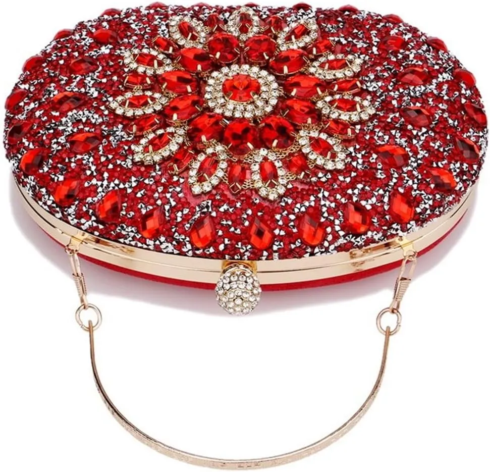 Rhinestone Evening Purses for Women Crystal Diamond Glitter Sparkly Handbag Elegant Shoulder Clutch