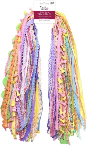 Ribbons for Crafts - 30 Yd Pack Pastel Ribbon for Hair Ribbons for Girls Spring Ribbon Craft Fabric Trim Assorted Cute Decorative Bulk Sewing Trim Wrapping Bow Making Supplies Variety Scraps Bundle
