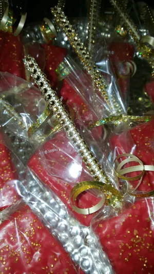 Rice Krispie Treats - Chocolate Covered/Dipped (Red & Gold)