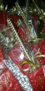 Rice Krispie Treats - Chocolate Covered/Dipped (Red & Gold)