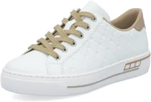 Rieker Women's Quilt Trainers White/Nude 6