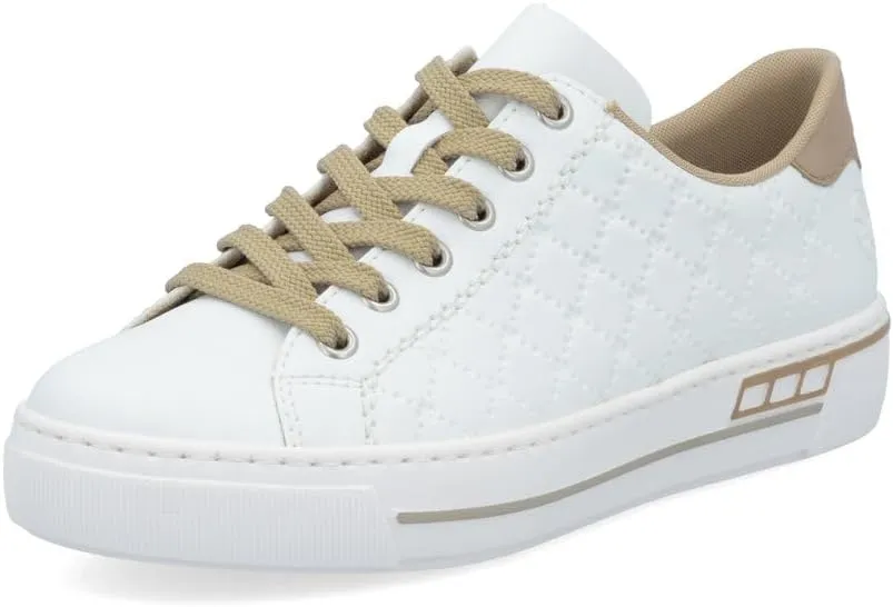 Rieker Women's Quilt Trainers White/Nude 6