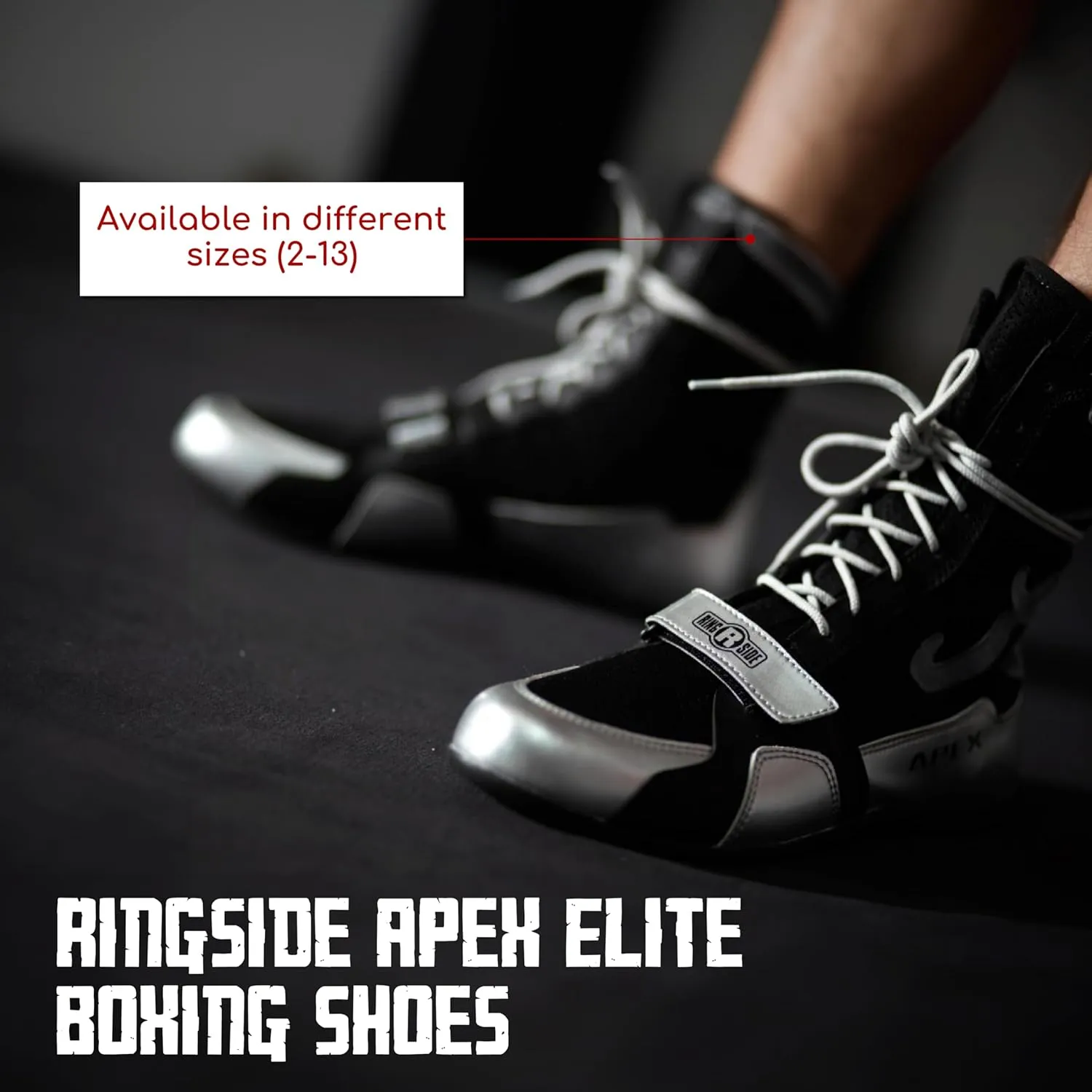 Ringside Apex Elite Boxing Shoes - Synthetic Leather High-Top Ankle Shoes for Men and Women, Boxing, Wrestling, Workout, Training, Competition, (2-13)
