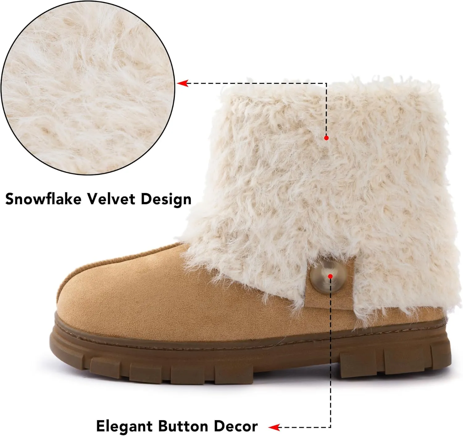 RockDove Women’s Drape Faux Fur Hardsole Bootie