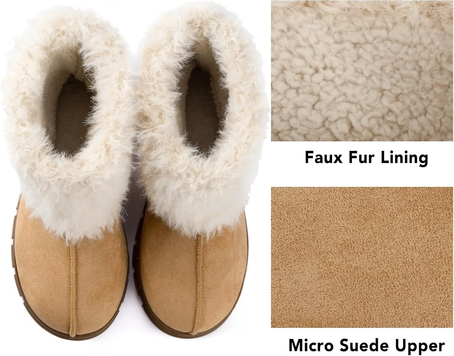 RockDove Women’s Drape Faux Fur Hardsole Bootie