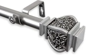 Rod Desyne 1" Jypsiere Single Curtain Rod, 66-120 inch, Satin Nickel