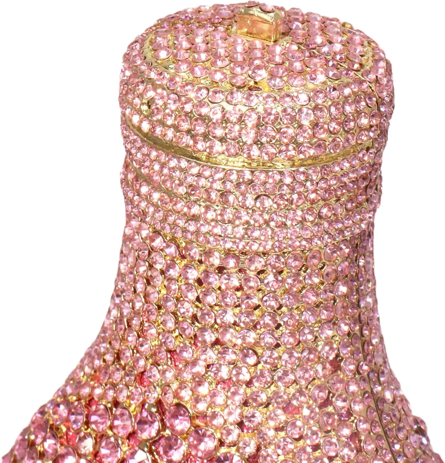 RomanticDesign Champagne Bottle Rhinestone Clutch for Women Glitter Crystal Evening Handbag Party Cocktail Wedding Purse
