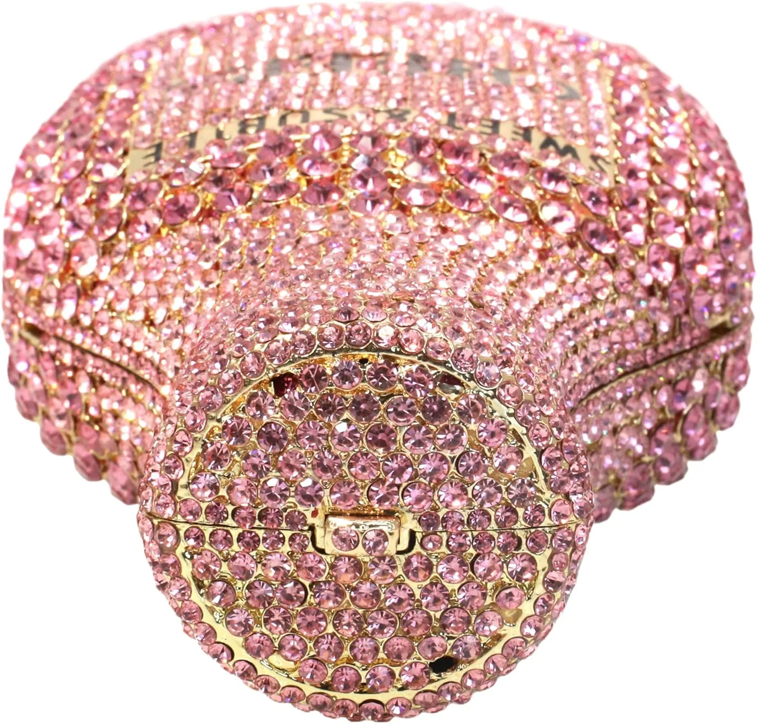 RomanticDesign Champagne Bottle Rhinestone Clutch for Women Glitter Crystal Evening Handbag Party Cocktail Wedding Purse