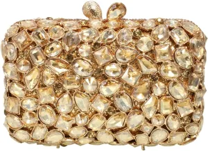 RomanticDesign Glitter Rhinestone Evening Clutch for Women Bling Glass Crystal Bridal Purse Cocktail Prom Party Handbag