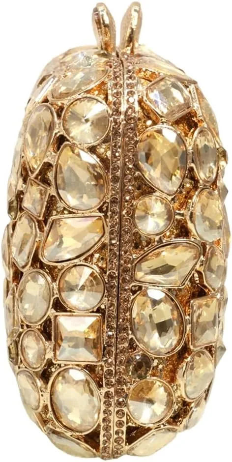 RomanticDesign Glitter Rhinestone Evening Clutch for Women Bling Glass Crystal Bridal Purse Cocktail Prom Party Handbag